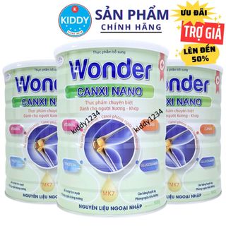 [Kèm thẻ tích điểm] Sữa canxi Wonder Canxi Nano dành cho người loãng xương, đau nhức khớp 900g