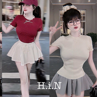 Set váy tiểu thư áo cổ tròn phối chân váy xoè kèm ảnh thật z1