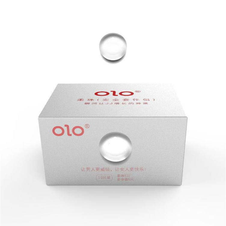 Bao Cao Su Olo Growth Trắng, Bcs Bi Silicon Tăng Chiều Dài 1.5cm, Size 52mm Ôm Vừa Vặn, Nhiều Gel