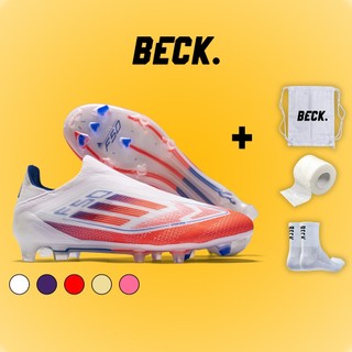 Giày bóng đá f50 laceless elite không dây soccer beck, đế đinh fg, bám sân, các màu sắc, sân cỏ tự nhiên