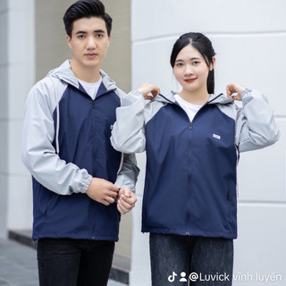 áo khoác gió nam nữ luvick 2 lớp hàng pha tay chống rét cản gió