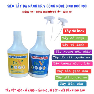[Tặng găng tay ] Nước Tẩy Đa Năng - Tẩy quần áo , xoong nồi , bếp ga, nền gạch ố vàng Dr.V 1000ml công nghệ sinh học mới