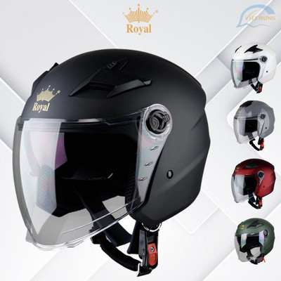 Mũ Bảo Hiểm ¾ Đầu 2 Kính Cao Cấp – ROYAL M268 – Vòng Đầu 57-59cm – Hàng Chính Hãng – Bảo Hành 12 Tháng
