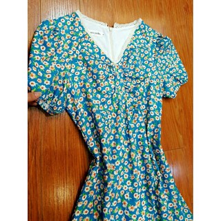 Đầm hoa xanh sz M