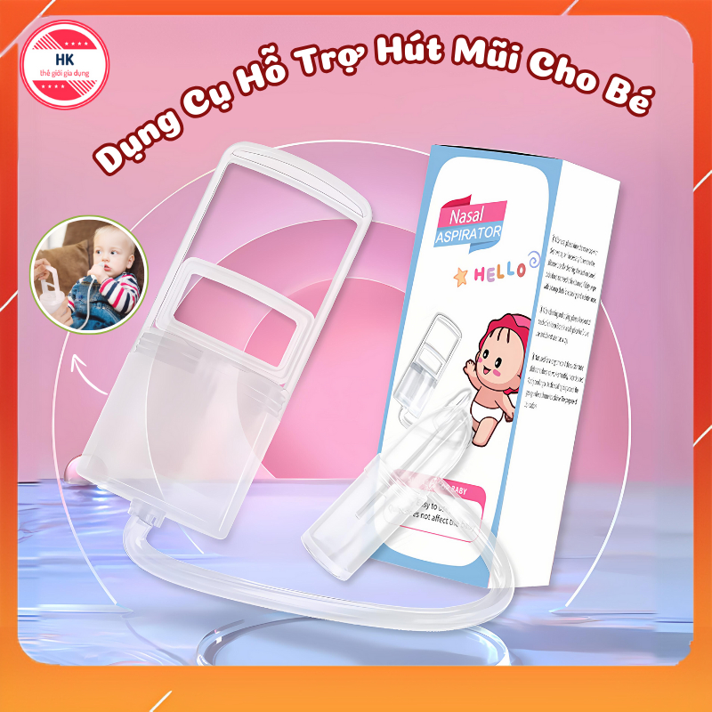 Dụng Cụ Hút Mũi Đầu Silicon Cầm Tay HKCOM - Máy Hút Mũi Áp Suất Âm Kéo Tay Dành Cho Trẻ Sơ Sinh An T