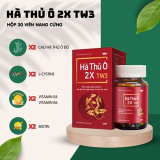 Viên uống HÀ THỦ Ô 2X TW3 - Hỗ trợ giảm rụng tóc, bạc tóc sớm, bổ thận, bổ huyết - Lọ 30 viên