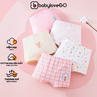 Quần chip cho bé gái BabyloveGO set quần lót đùi cho bé chất cotton mềm mịn thoáng mát NT603