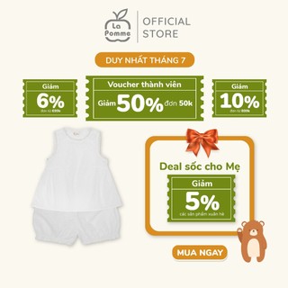 Bộ sát nách La Pomme thêu hoa mùa hè