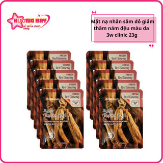 Combo 10 miếng Mặt nạ hồng sâm đỏ hàn quốc Red Gíneng mask sheet 23g kết hợp tinh chất thảo dược làm mền mịn da