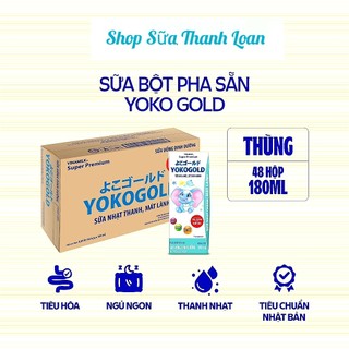 [HSD T2-2025] [Có Thẻ Tích Điểm] Thùng 48 HỘP Sữa Bột Pha Sẵn YOKOGOLD 180ml.
