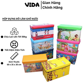 Hộp Đựng Đồ Chữ Nhật, Ghế Đựng Đồ Đa Năng Hình Thú - Ghế 2in1 Có Thể Gấp Gọn Vừa Để Đồ Vừa Ngồi Cứng Cáp SP41233420