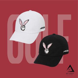 Mũ golf lưỡi trai trắng đen thêu hình thỏ mặt trước nón mal.bon - hat