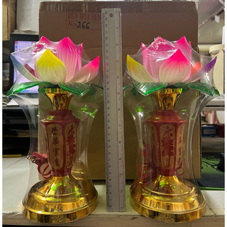 Đèn thờ sen 26cm dùng bóng ớt cà na thay bóng dễ dàng