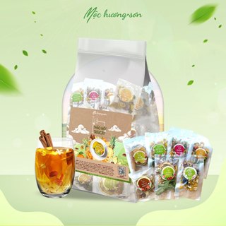 Trà detox trái cây Mộc Hương Sơn gồm cam sấy, dứa sấy, táo đỏ,.....