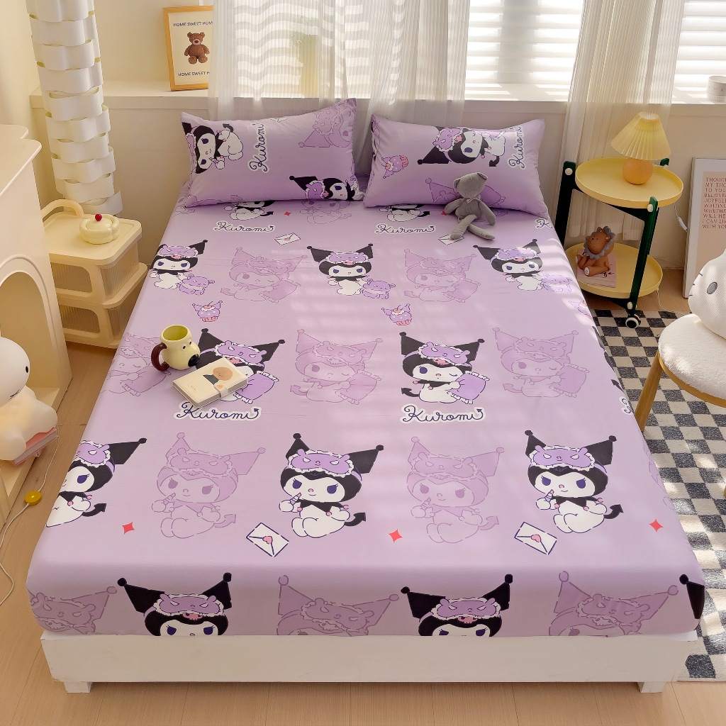 (Hàng nhập)Bộ ga gối Cotton Disney nhập khẩu 3 món bao gồm 1 ga+2 vỏ gối , ga chun bọc nệm đủ size m