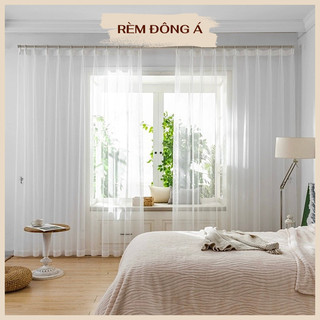 Rèm cửa sổ phòng ngủ voan trắng trơn sợi tơ mỏn rèm voan đũi dệt dày cao cấp, chất rũ mềm mại, chống bám bụi