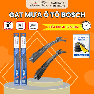 Gạt Mưa Ô Tô Bosch Chính Hãng, Cần Gạt Mưa Ô Tô Silicone Loại Thân Mềm Không Xương Cao Cấp Gạt Siêu Sạch