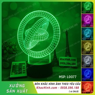 Đèn led đổi màu, Đèn ngủ khắc hình vòng xoay vô cực, Đèn trang trí - Đèn Decor phòng ngủ