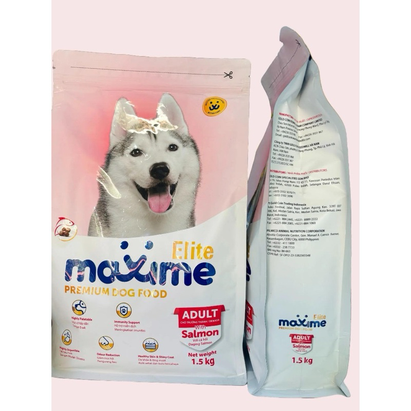 Hạt cho chó trưởng thành vị cá hồi Maxime Elite gói 1.5kg