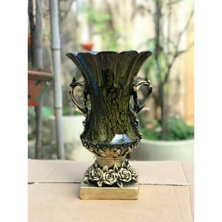 Bình Hoa Composite dáng cắm hoa khô và lông công, Bình Trang Trí Decor Cao Cấp | Cúp S5