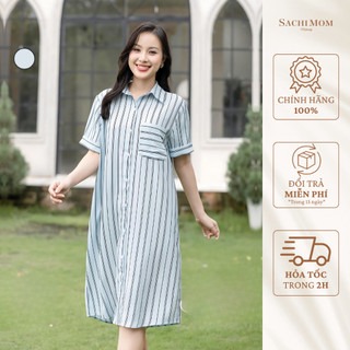 Đầm bầu sachimom - váy bầu sơmi dáng suông olwen dress