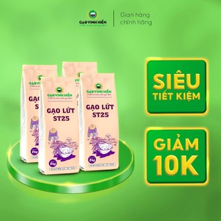 Combo 4 túi Gạo Lứt Thơm ST25 Vinh Hiển - Tiết kiệm, nguyên cám, dẻo mềm