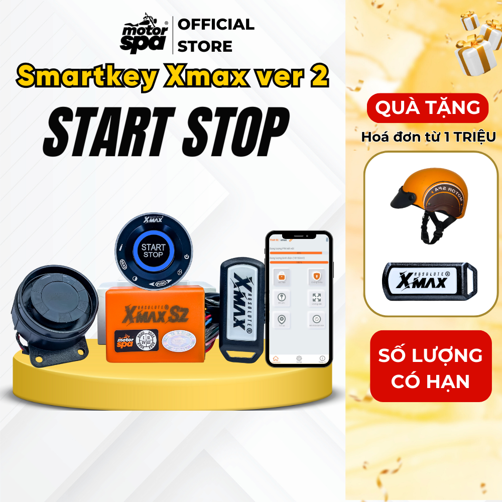 Smartkey Xmax 5.0 S2 Start Stop dành cho Exciter 150/155, Sirius Fi, Jupiter Fi, Luvias Fi, Mio M3, 