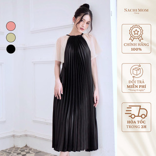 Đầm bầu sachimom - váy bầu lụa dập li audrey dress