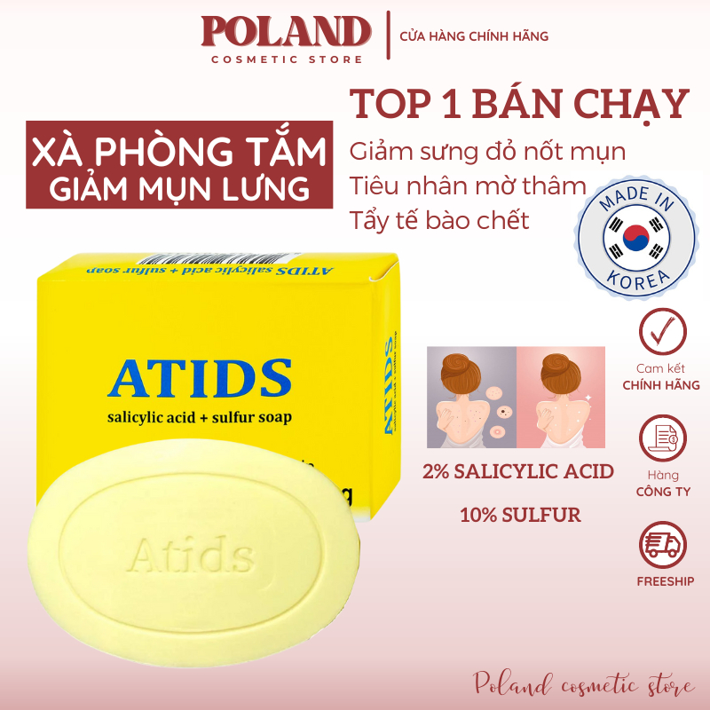 Xà phòng ATIDS xà bông tắm giảm mụn lưng body ATIDS Soap Bar 80g 