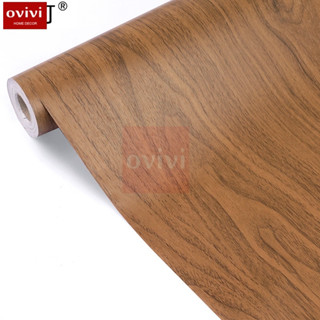 Giấy dán tường giả gỗ 3D có keo sẵn, cuộn 10m bề mặt nhám, màu gỗ mới đẹp không thấm nước