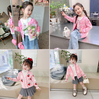 Áo cadigan cho bé gái Áo khoác len cardigan trẻ em mùa thu đông  phong cách Hàn Quốc 2 - 9 tuổi - Jumping Beans