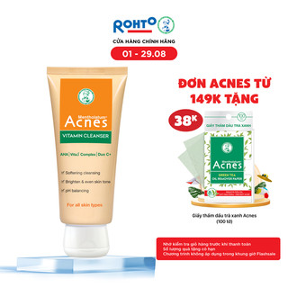 Sữa rửa mặt vitamin làm sáng da, mờ sẹo thâm dạng kem Acnes Vitamin Cleanser 100g