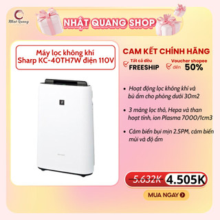 Máy lọc không khí sharp kc-40th7w màu trắng điện 110v
