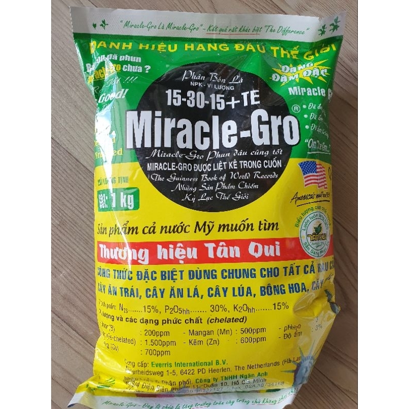 Phân bón lá 15-30-15 miracle-Gro 0.5kg
