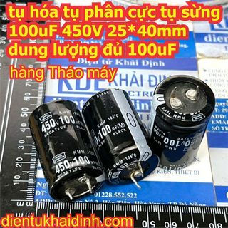 5 con tụ hóa tụ phân cực, tụ sừng 100uF 450V 22*36mm 25*40mm kde1832