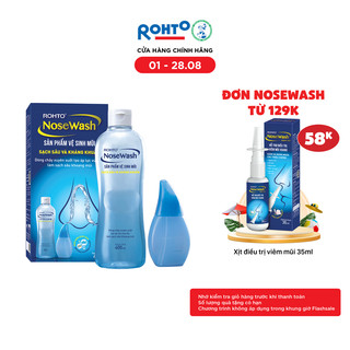 Bộ sản phẩm rửa mũi tiện dụng Rohto NoseWash (1 bình vệ sinh mũi Easy Shower + 1 chai dung dịch 400ml)