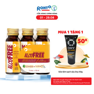 Nước uống giải rượu, thải độc gan Alcofree lốc 3 chai x 50ml