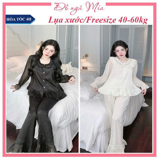  Đồ ngủ- Pijama tiểu thư tay dài lụa Xước / lụa Latin
