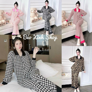 [FREESHIP ]Đồ  Bộ Pyjama Tay Dài phối Pyjama Bigsize  40-100kg  Bigsize lụa nhật  Phối Satin cao cấp