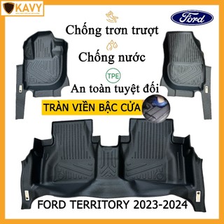  Thảm lót sàn xe ô tô Ford Territory 2022-2025 đúc nguyên khối TPE chống trơn trượt tràn viền bậc cửa 