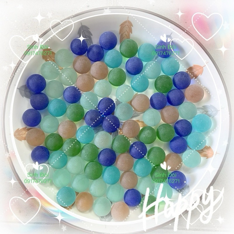 Bi thuỷ tinh 16mm màu mờ nhiều màu - bi ve sưu tầm