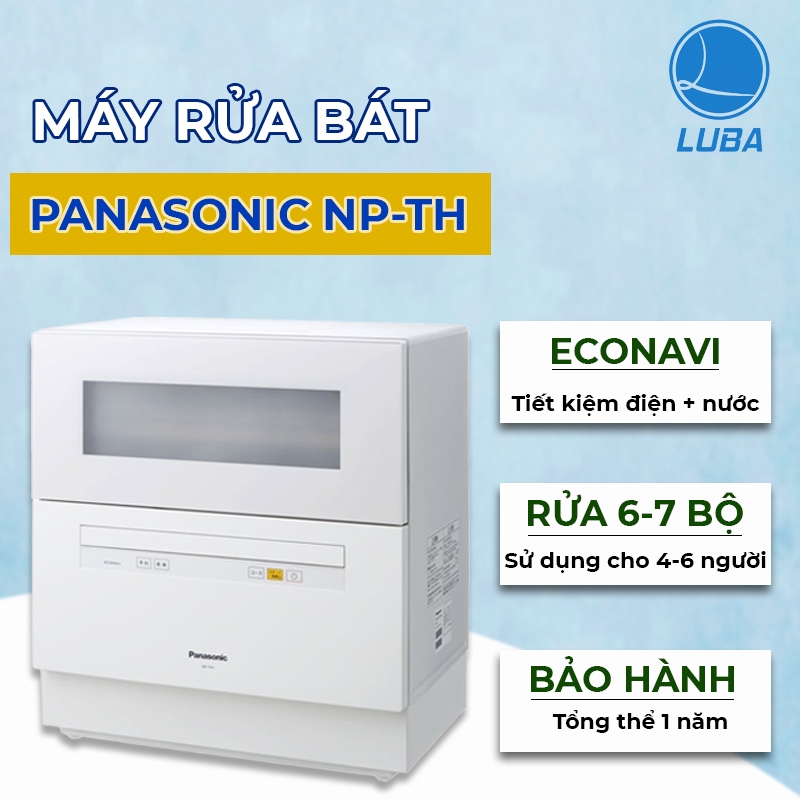 Máy rửa chén bát nội địa nhật Panasonic NP-TH. Rửa 6-7 bộ, ECONAVI tiết kiệm điện nước