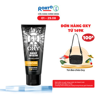Sữa rửa mặt cho nam Oxy sạch sâu giảm nhờn dạng kem có hạt massage Oxy Deep Wash 100g