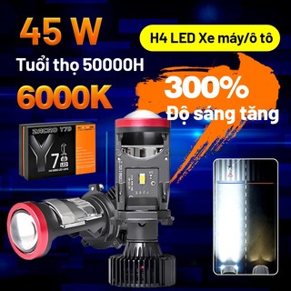Đèn led xe máy đèn pha led bi cầu, zacro y7d led bản h4 siêu sáng cho xe máy / ô tô/ xe tải