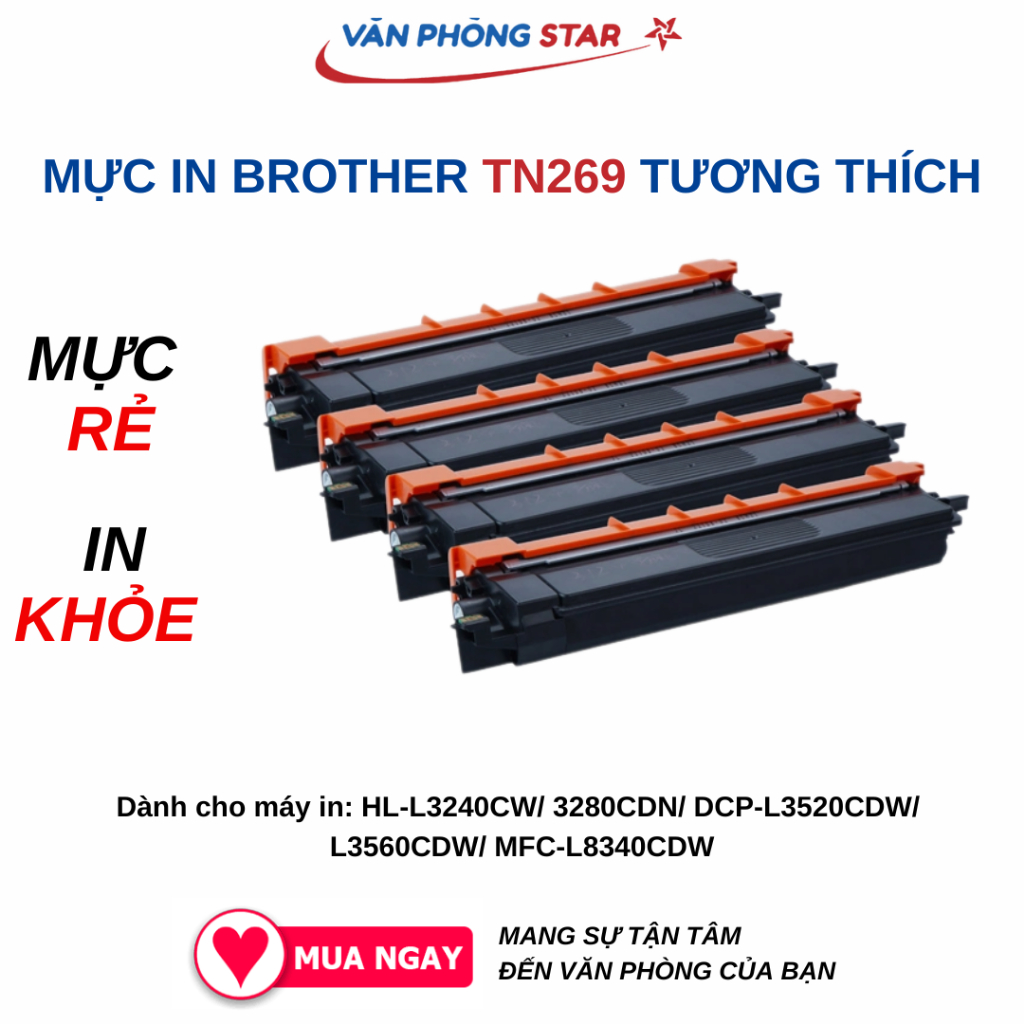 Hộp mực Brother TN269 tương thích (CÓ CHIP) cho máy in L3240CW L3280CDN L3520CDW L3560CDW L8340CDW
