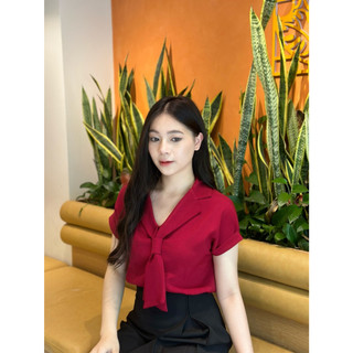 Áo sơ mi nữ thiết kế cố cavat thanh lịch sang trọng đi làm đi chơi có bigsize U&M (SM103)