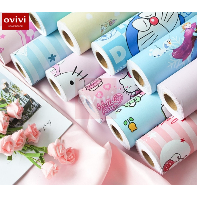 10m Giấy dán tường hoạt hình cho bé [GIÁ Sỉ] - 10m decal dán tường trẻ em có keo sẵn thời thượng