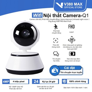 V380 max q1 cctv kết nối wifi camera an ninh nhà thông minh ip camera baby/pet/nanny hd 1080p máy ảnh