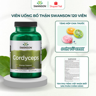 Đông Trùng Hạ Thảo Swanson Cordyceps 600mg 120 viên