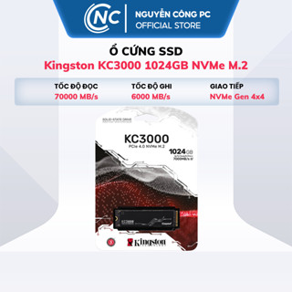 Ổ Cứng SSD Kingston KC3000 1024GB NVMe M.2 2280 PCIe Gen 4x4 - Hàng chính hãng bảo hành 60 tháng